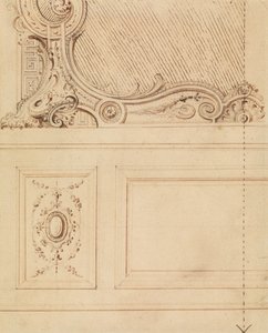 Diseño para la parte inferior de un panel de pared de Gilles Marie Oppenord